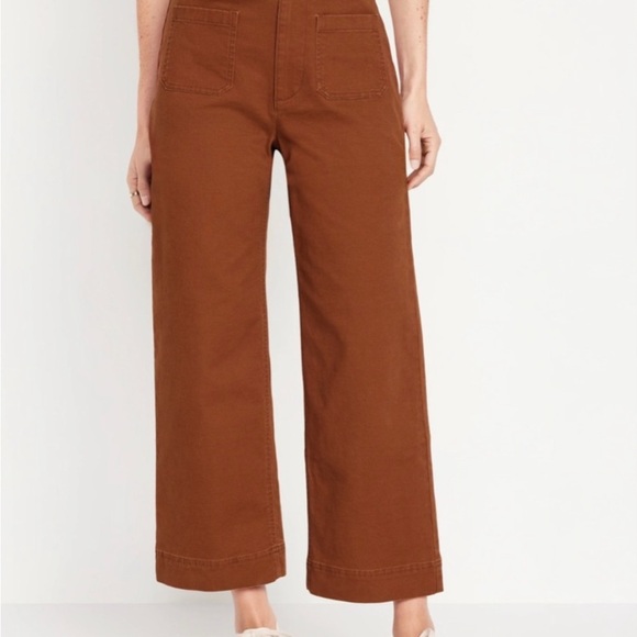 Wide leg, high-rise old, navy pants - Picture 2 of 4